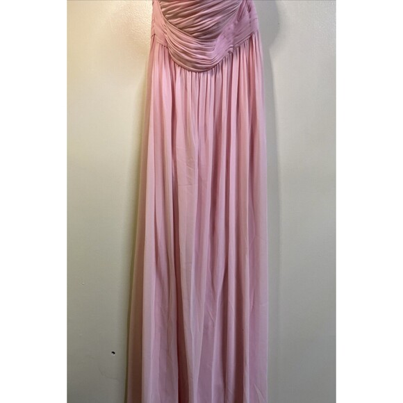 NWT Donna Morgan Collection Chiffon Formal Dress Sz 16 Pink Sweetheart Strapless - Picture 9 of 13